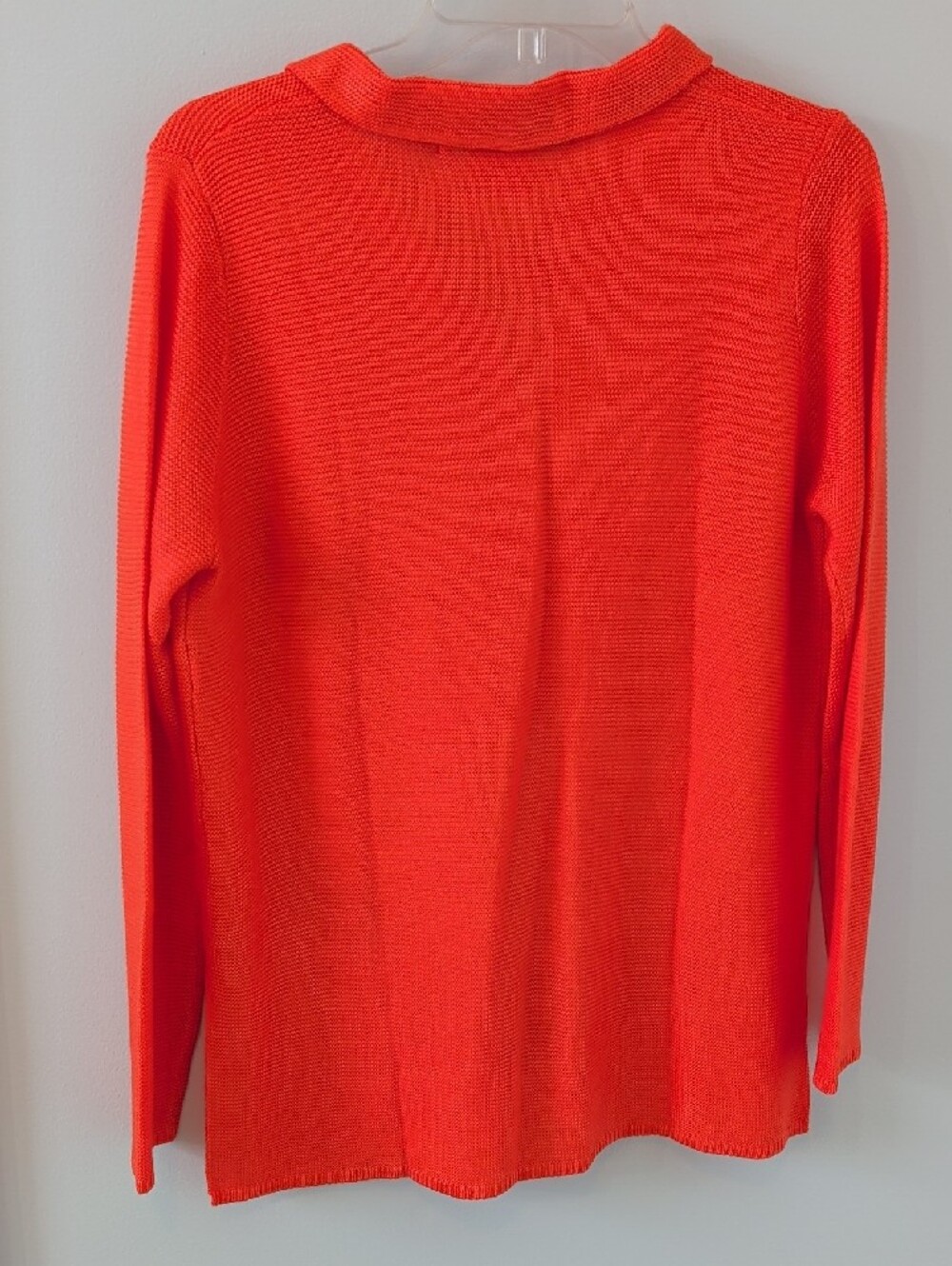 Gretchen Scott Orange Button-Down Knit Cardigan Fushia Ribbon Placket L - Picture 8 of 14